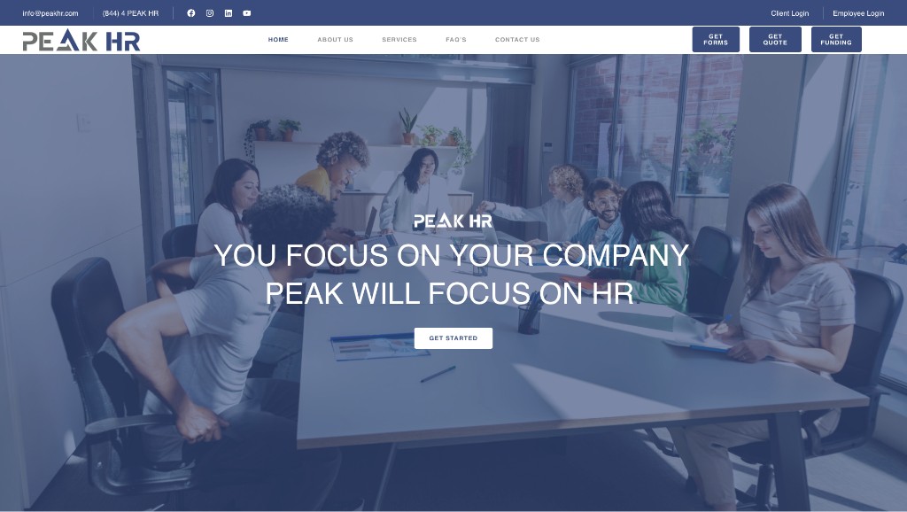 PEAK HR website